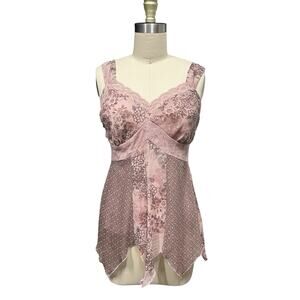 Feminine Floral Y2K Babydoll Cami Top PL Fairy Coquette Lace Dainty Whimsigoth
